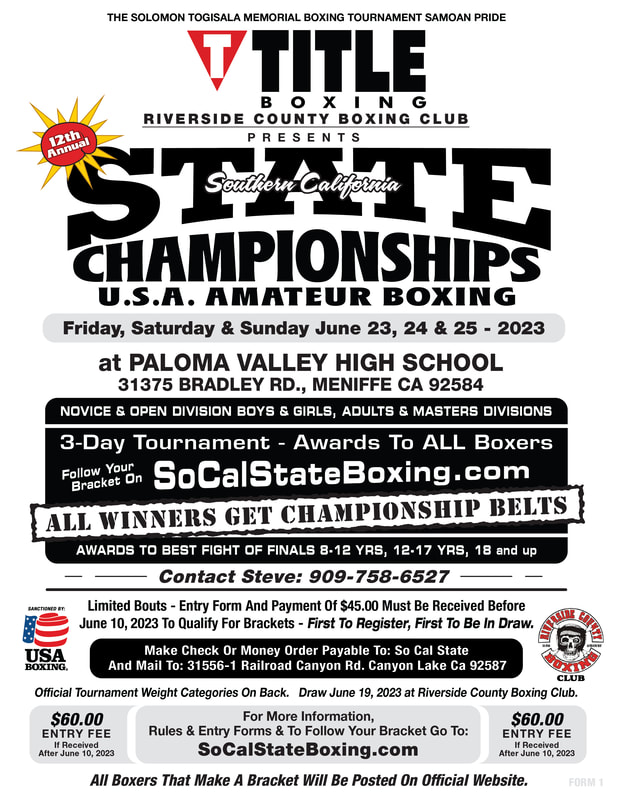 2023 Event Flyer - Southern California State Amateur Boxing